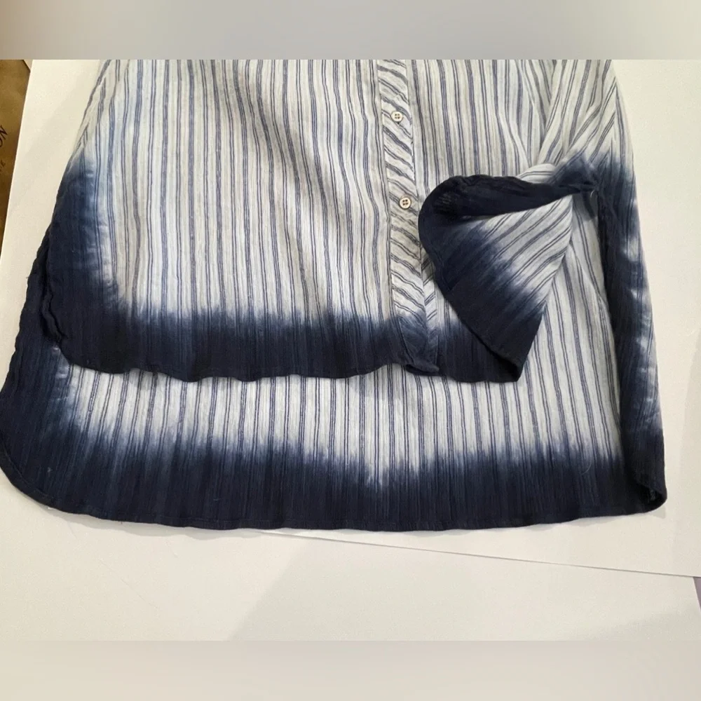 Emma G Blue Striped Cotton Sleeveless Dress - Picture 8 of 14